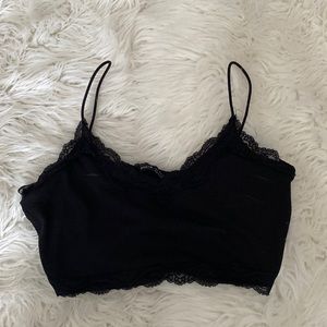 Lace Lined Black Tank